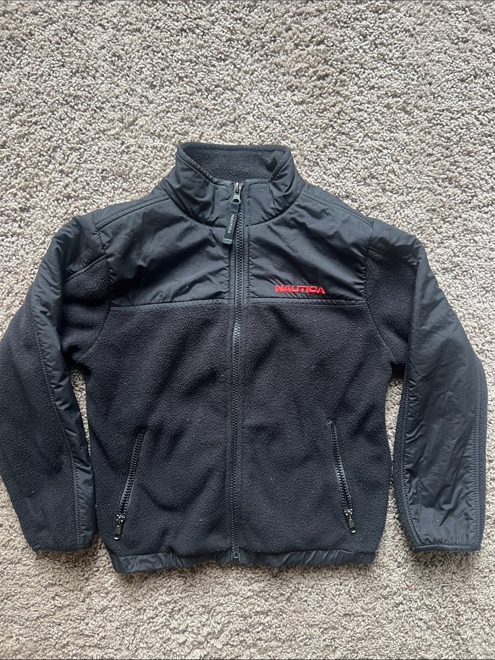 Nautica Boys Black Full-Zip Fleece Jacket size 7x